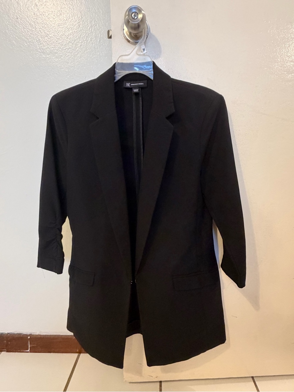 INC International Concepts Black Longline Blazer